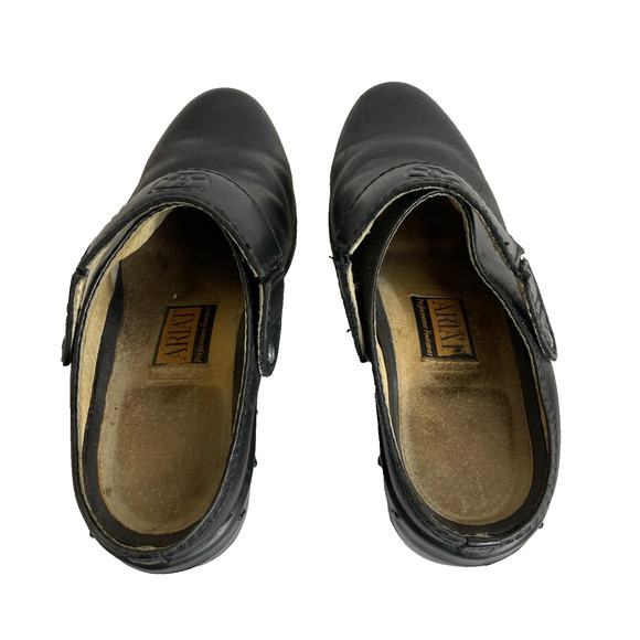 Women's 8 Ariat Black Leather Slip On Open Heel Western Slingback Mules - Picture 7 of 12